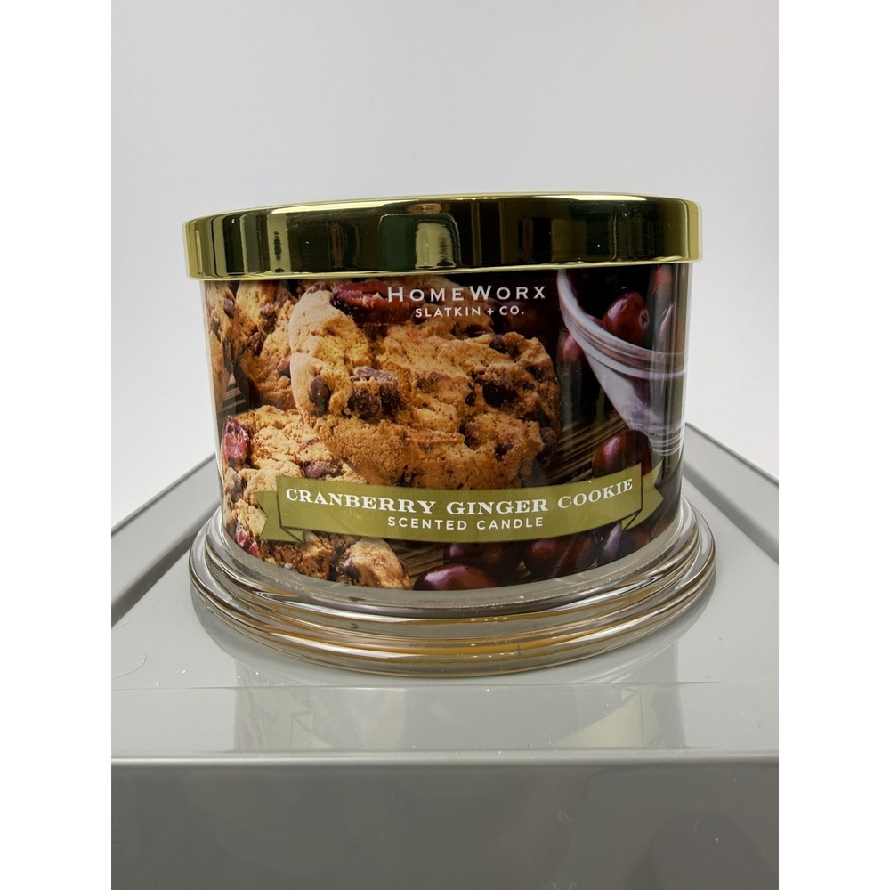 Homeworx by Harry Slatkin Cranberry Ginger Cookie Candle 18oz. 4‎ Wick